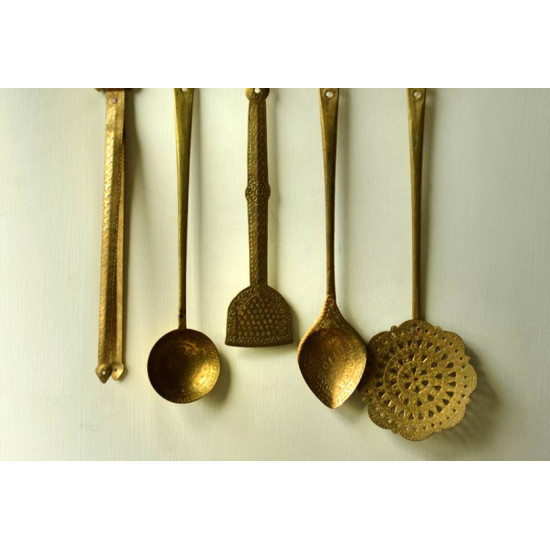 shop handmade kitchen set - pure brass utensils 