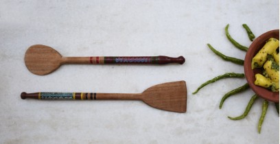 Rangavali ✼ Kutch lacquer ladles { Set of two } ✼ { 6 }