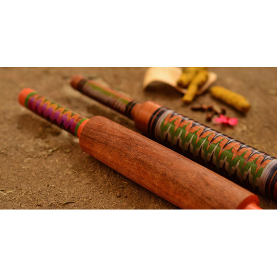 Kutch lacquer rolling pin ~ Belan