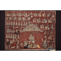 Sacred cloth of the Goddess - Durga Mata & Mahishasura ( 25" X 20" )