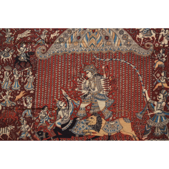 Sacred cloth of the Goddess - Durga Mata & Mahishasura ( 25 X 20 )