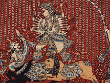 Sacred cloth of the Goddess - Durga Mata & Mahishasura ( 25" X 20" )