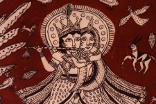 Sacred cloth of the Goddess- Radha Krishna (71 X 140 cm)