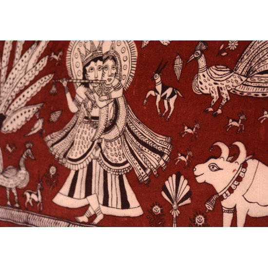 Sacred cloth of the Goddess- Radha Krishna (71 X 140 cm)