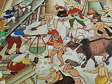 Miniature painting ~ Construction of Agra fort