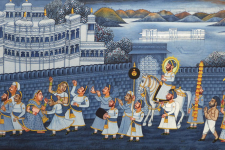 Miniature painting ~ Maharaja Fateh Singh ji wedding procession