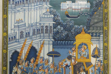 Miniature painting ~ Maharaha procession at Night