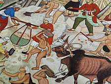 Miniature painting ~ Construction of Agra fort