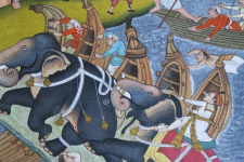 Miniature painting ~ Emperor Akbar laying siege