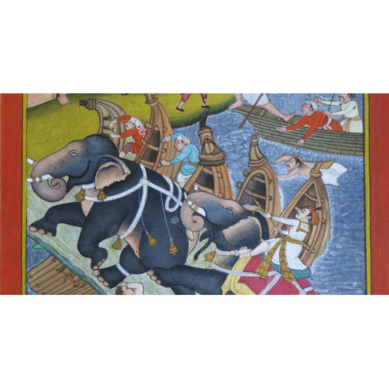 Miniature painting ~ Emperor Akbar laying siege