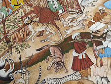 Miniature painting ~ Emperor Akbar on a hunt