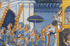 Miniature painting ~ Maharaha procession at Night