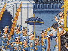 Miniature painting ~ Maharaha procession at Night