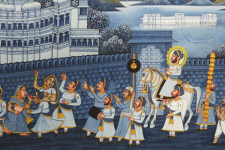 Miniature painting ~ Maharaja Fateh Singh ji wedding procession