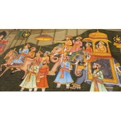 Miniature painting ~ Maharaja fateh singh ji  procession