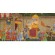 Miniature painting ~ Maharaja fateh singh ji procession after war