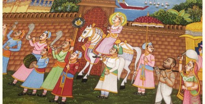 Miniature painting ~ Maharaja of Mewar procession