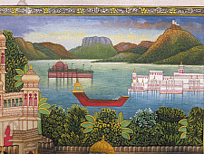 Miniature painting ~ Maharaja fateh singh ji procession after war