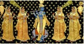 Krishna and Gopies ~ gold and silver (137 X 122)