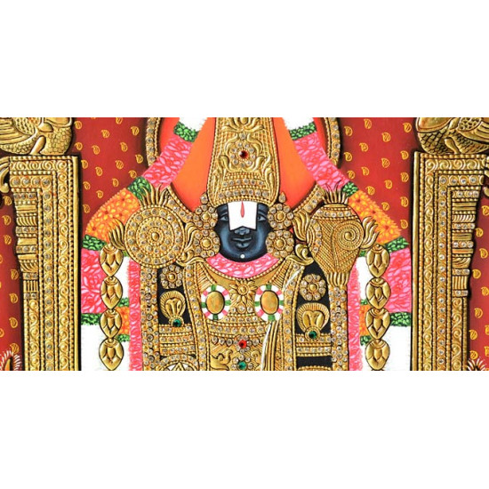 Miniature Painting ~ Shri Tirupati balaji  (24X18 inch)