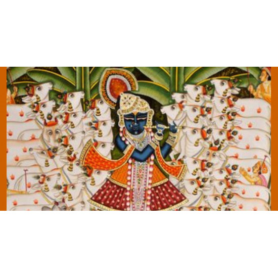 Pichwai Painting ~ Gopashtmi Shrinath ji  (5.5 X 3.6 feet)