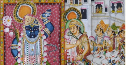 Pichwai Painting ~ Sandhya Aarti (6 X 4 feet)