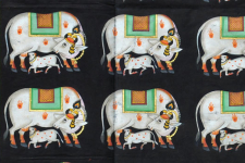 Pichwai Painting ~ Silver Cows (3 X 4 feet)