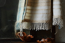 Elegance from the grasslands VII ~ handwoven woolen stole