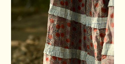 Ajrakh Silk Skirts ~ Vegetable colors V