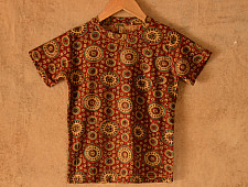 When autumns wondered II ✼ Vegetable Colors Ajrakh T-Shirt ( Kids )