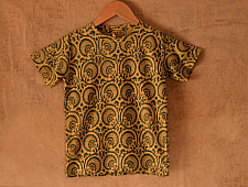 Floral carousels II ✼  Vegetable Colors Ajrakh T-Shirt ( Kids )