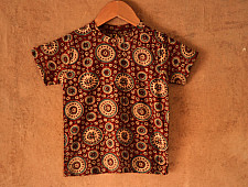 When autumns wondered I ✼ Vegetable Colors Ajrakh T-Shirt ( Kids )