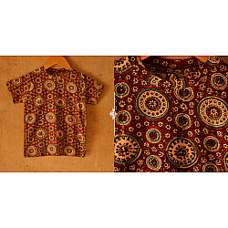 When autumns wondered I ✼ Vegetable Colors Ajrakh T-Shirt ( Kids )