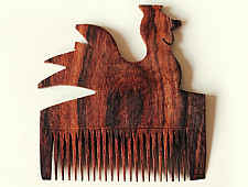 Wooden comb ~ Rooster
