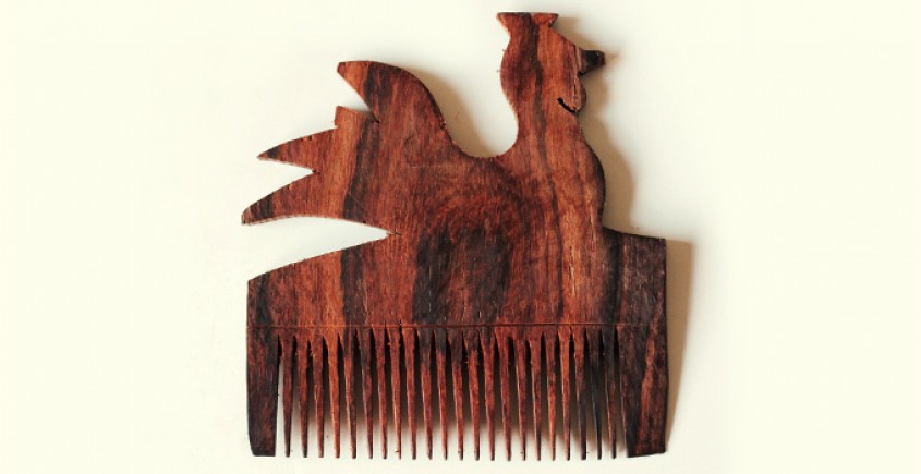 Wooden comb ~ Rooster