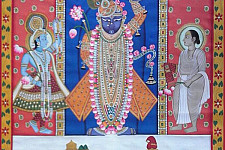Pichwai Painting ~ Shrinath ji, Yamuna ji and Mahaprabhuji