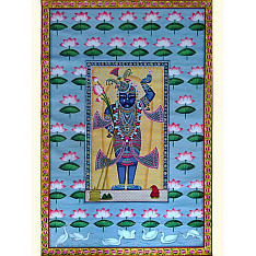 Pichwai Painting ~ Shrinath ji with lotus
