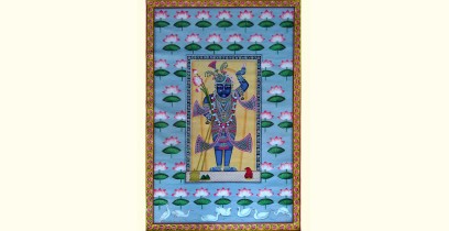 Pichwai Painting ~ Shrinath ji with lotus
