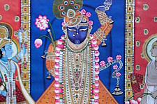 Pichwai Painting ~ Shrinath ji, Yamuna ji and Mahaprabhuji