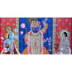 Pichwai Painting ~ Shrinath ji, Yamuna ji and Mahaprabhuji