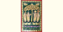Pichwai Painting ~ Gopis . Gold foil Work