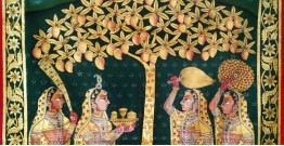 Pichwai Painting ~ Gopis . Gold foil Work