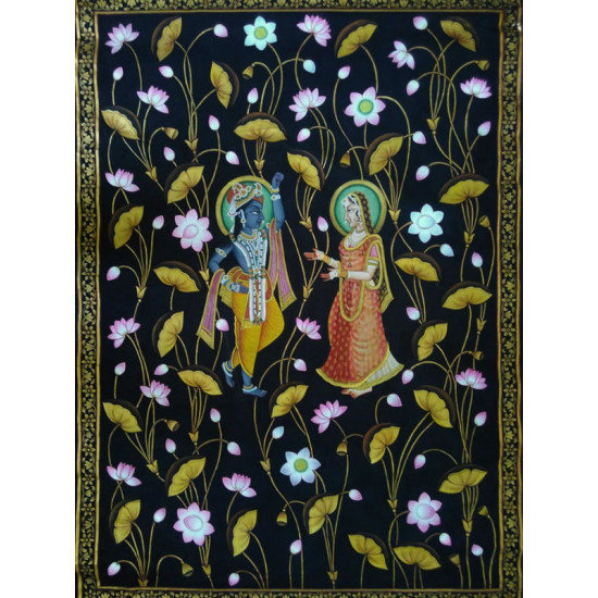 Pichwai Painting ~ Kamal Talai . Radha Krishna ~ { 3 X 5 Feet}