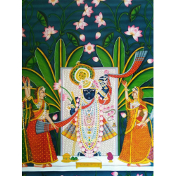 Pichwai Painting ~ Srinath ji . Kamal taal { 3.5 X 5 Feet }