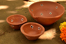 Diya { 1 Large + 2 Small Diya }