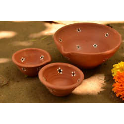 Diya { 1 Large + 2 Small Diya }