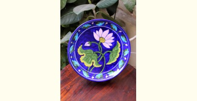 Atasi ⚘ Blue Pottery Blue Lotus Floral Plate ⚘ H