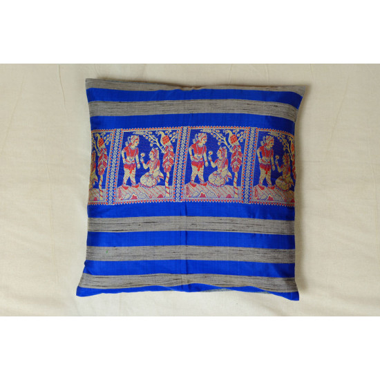 सौमनस | Saumanas ☘ Baluchari Cushion { C } { 16 X 16 inch }