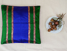 सौमनस | Saumanas ☘ Baluchari Cushion { E } { 16 X 16 inch }