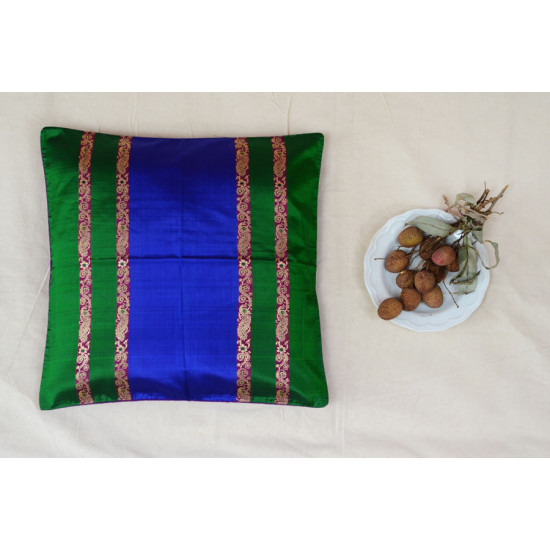 सौमनस | Saumanas ☘ Baluchari Cushion { E } { 16 X 16 inch }